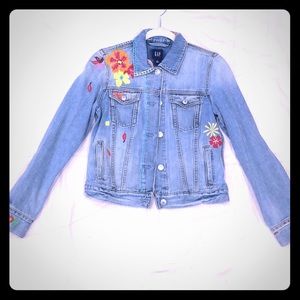 Flower power vintage jean jacket